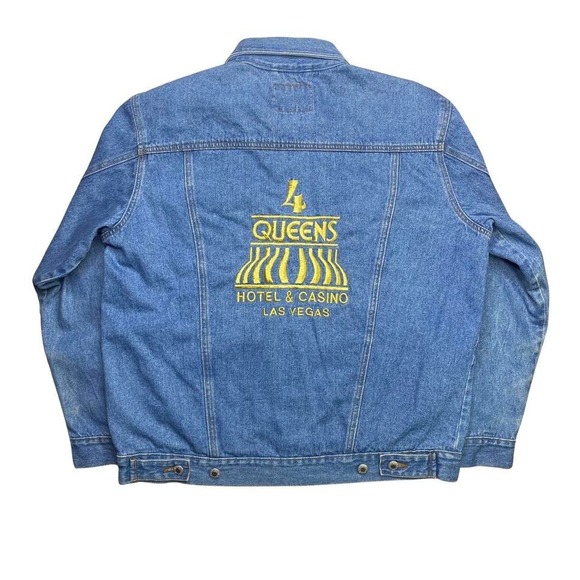 Vintage 4 Queens Las Vegas Hotel denim jean jacket - Picture 3 of 6